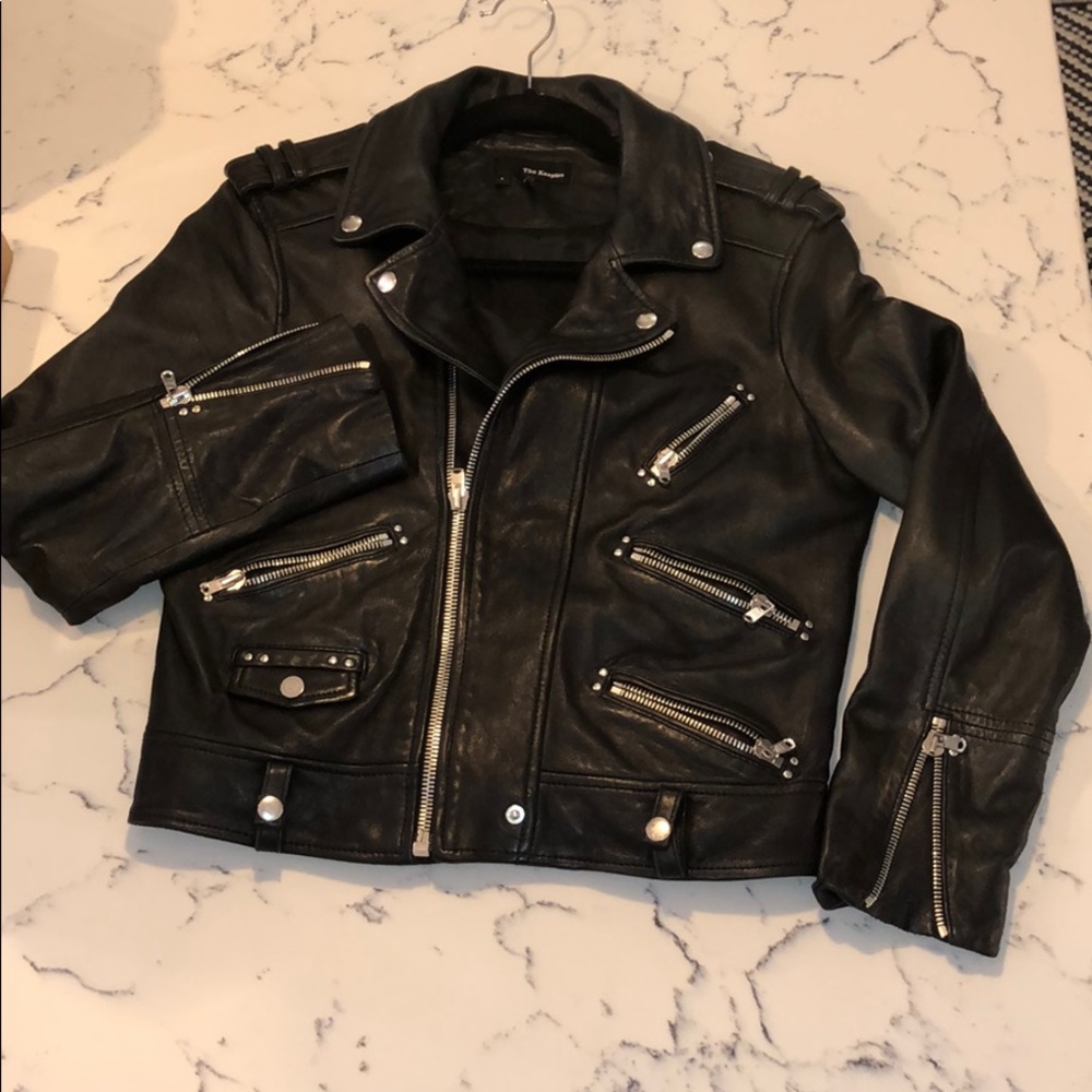THE KOOPLES real lambskin leather moto jacket